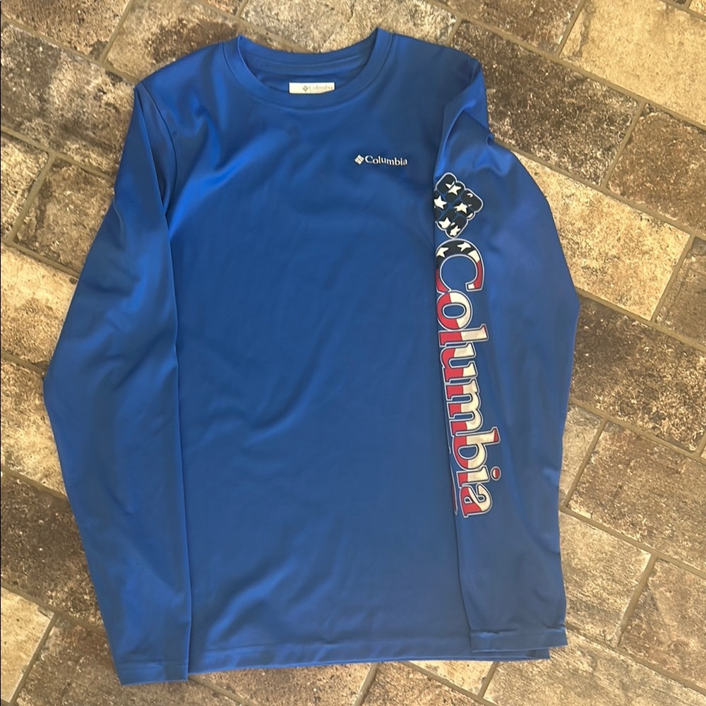 Columbia Royal Blue Graphic Long Sleeve Shirt